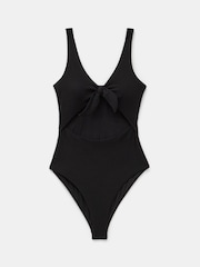 Hush Black Tie Front Texture Swimsuit - Image 4 of 4