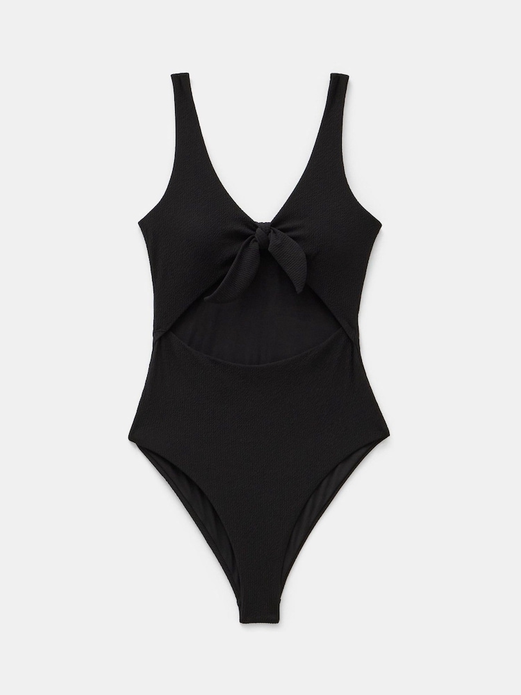 Hush Black Tie Front Texture Swimsuit - Image 4 of 4