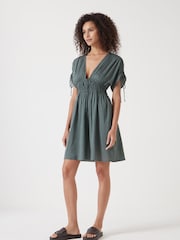 Hush Green Grace Cotton Blend Mini Dress - Image 1 of 4