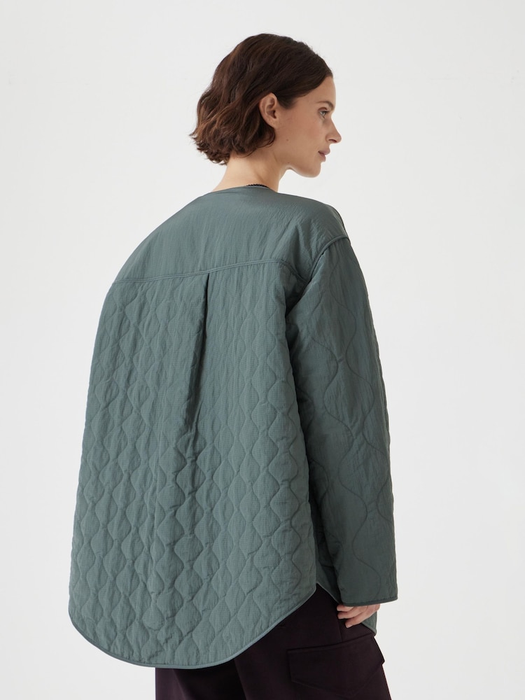 Hush Green Anya Reversible Quilted Liner Jacket - Image 3 of 7