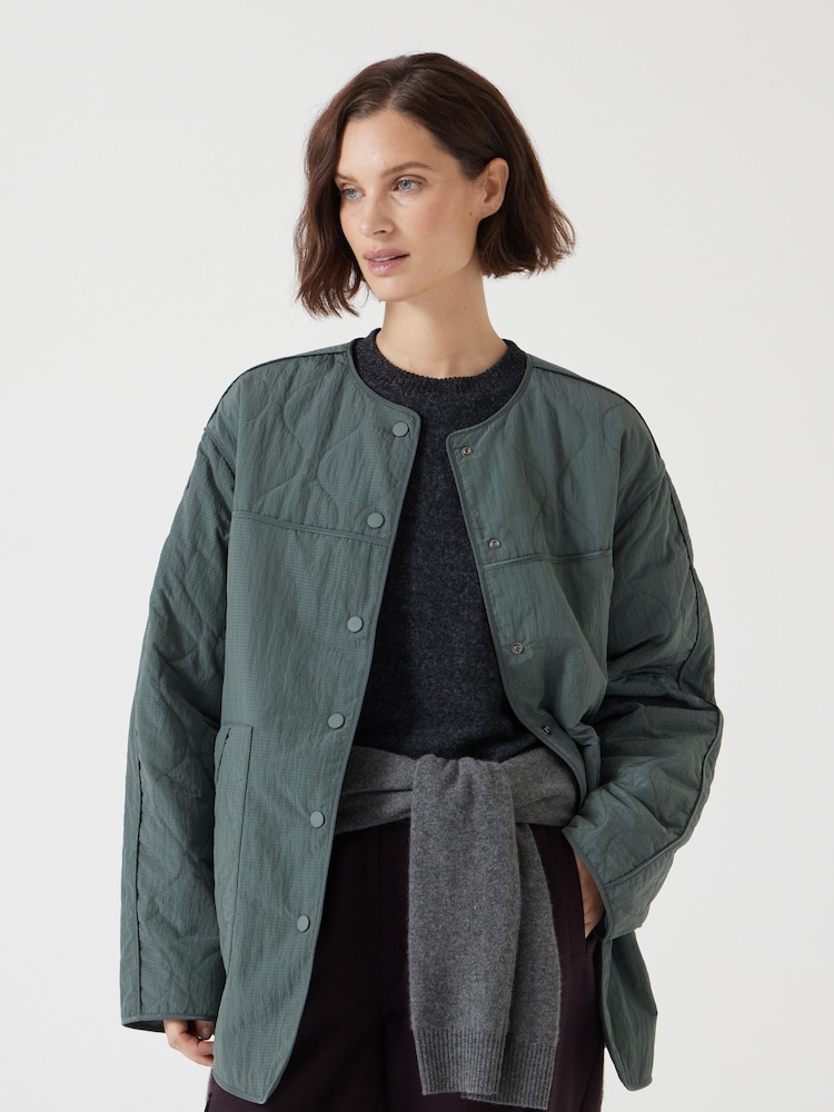 Hush Green Anya Reversible Quilted Liner Jacket - Image 4 of 7