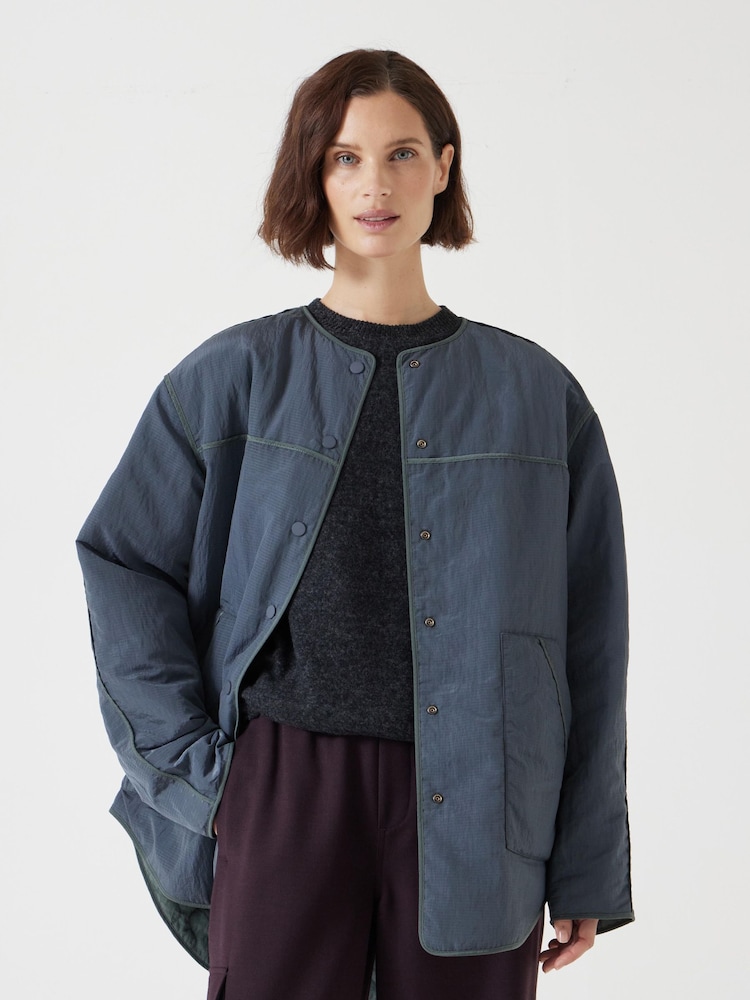 Hush Green Anya Reversible Quilted Liner Jacket - Image 5 of 7
