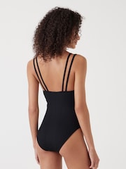 Hush Black Dina Double Strap Crinkle Swimsuit - Image 2 of 4