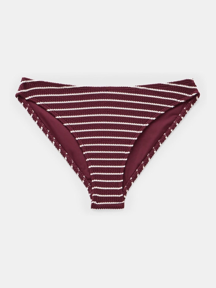 Hush Red Cally Classic Stripe Crinkle Bikini Bottoms - Image 4 of 4