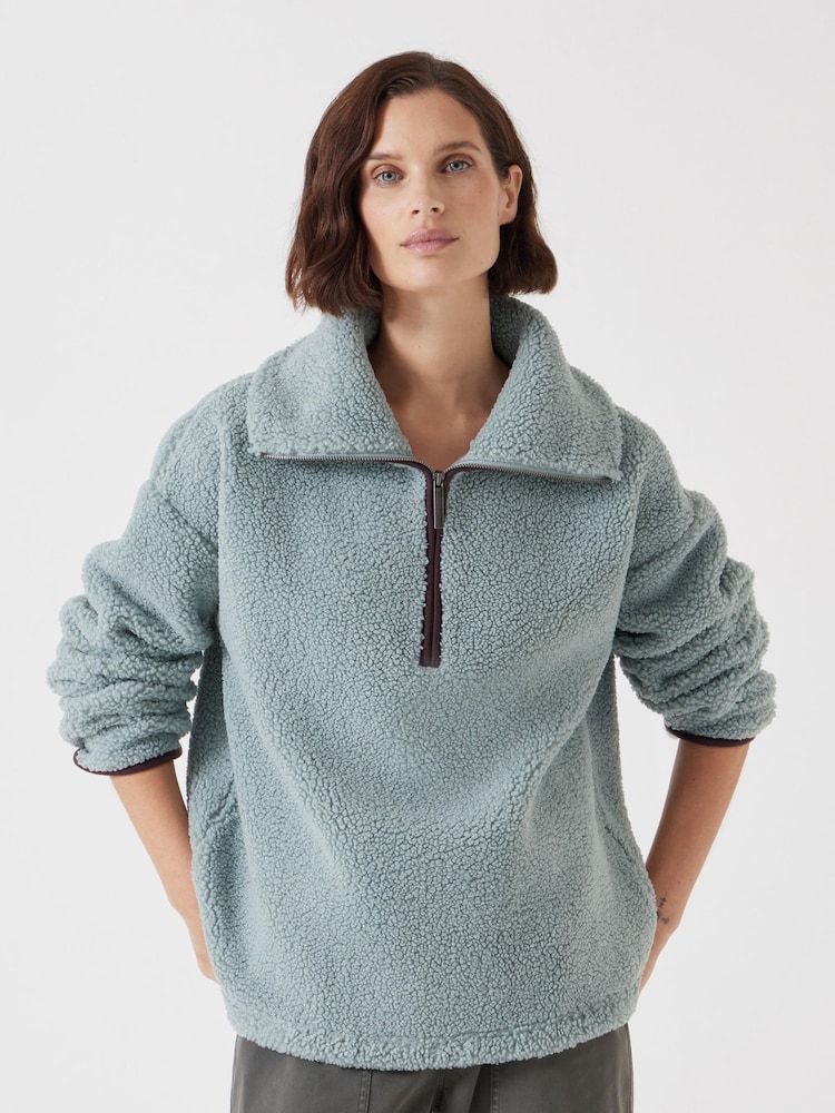 Hush Grey Grey Fleece Half Zip Sweatshirt - Image 1 of 4