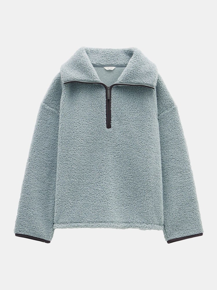 Hush Grey Grey Fleece Half Zip Sweatshirt - Image 4 of 4