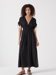 Hush Black Grace Cotton Blend Midi Dress - Image 1 of 4