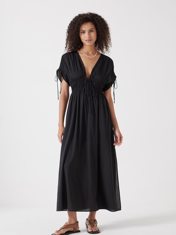 Hush Black Grace Cotton Blend Midi Dress - Image 1 of 4
