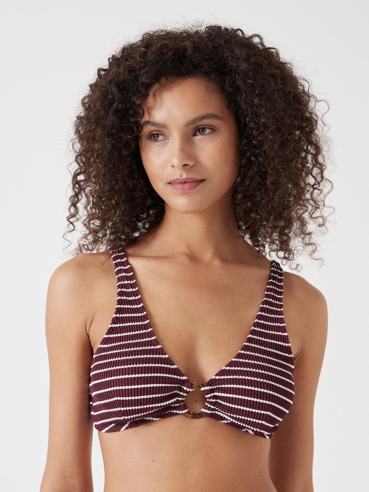 Hush Red Crinkle Ring Bikini Top - Image 1 of 4