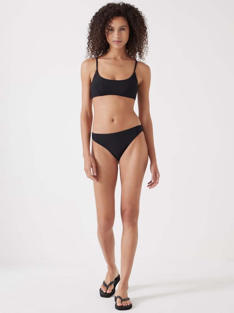 Hush Black Square Neck Texture Bikini Top - Image 2 of 4