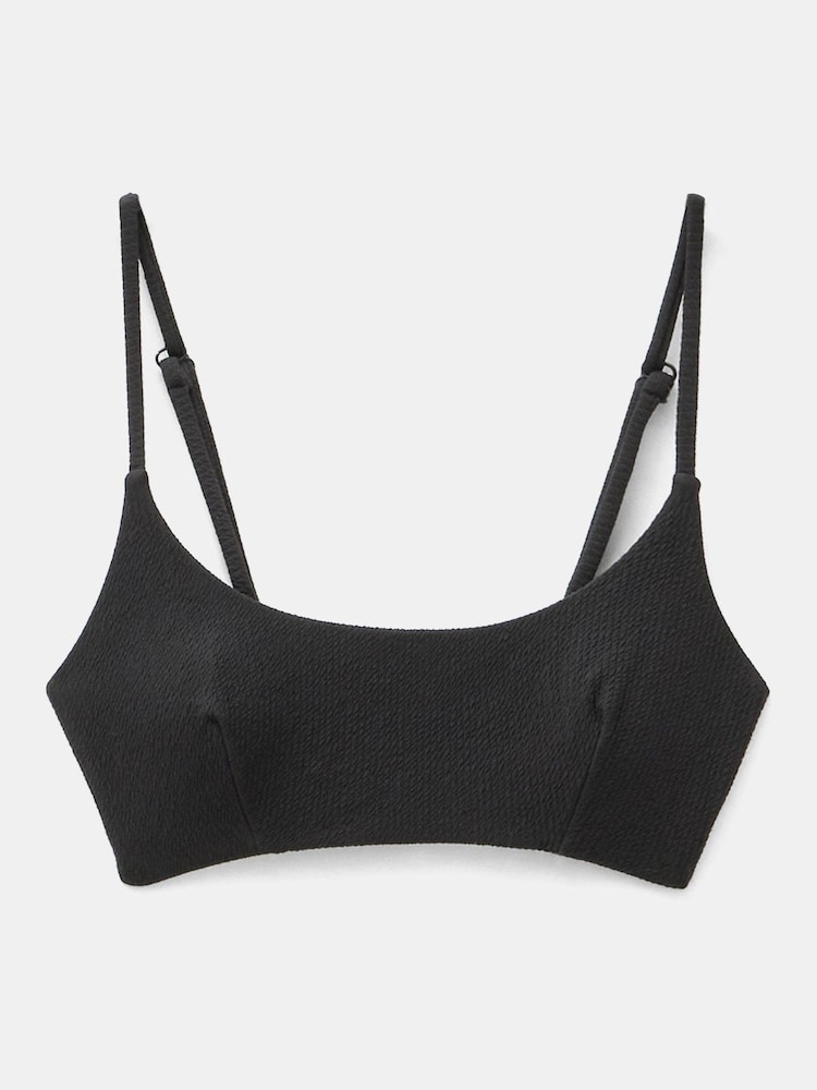 Hush Black Square Neck Texture Bikini Top - Image 4 of 4