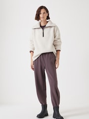 Hush Cream Grey Fleece Half Zip Sweatshirt - Image 2 of 5
