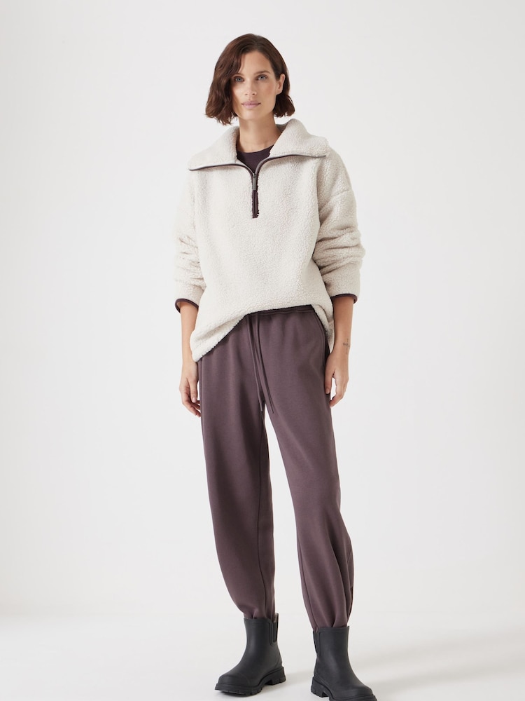 Hush Cream Grey Fleece Half Zip Sweatshirt - Image 2 of 5