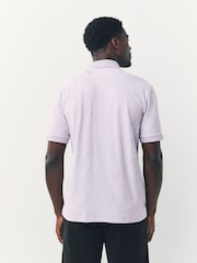 Lilac Purple Slim Fit Smart Quarter Zip Polo Shirt - Image 4 of 7