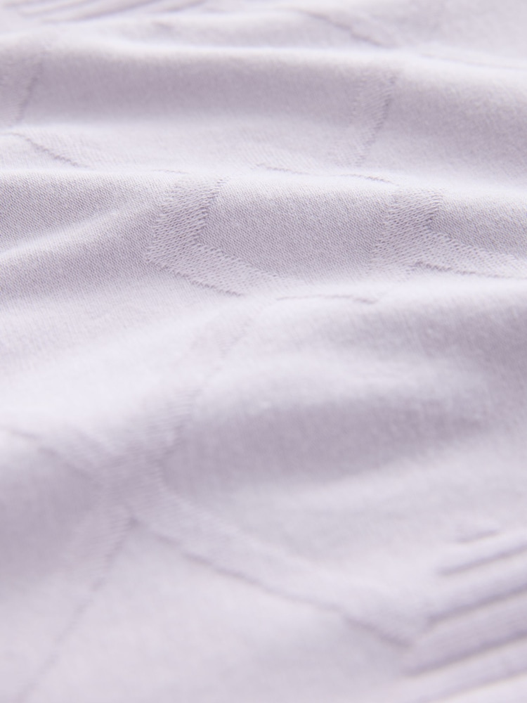 Lilac Purple Slim Fit Smart Quarter Zip Polo Shirt - Image 7 of 7