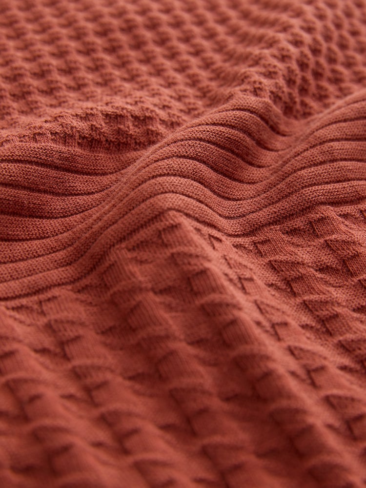 Rojo óxido - Corte estándar - Polo elegante con cremallera de un cuarto - Imagen 2 de 3