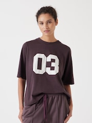 Hush Brown Collegiate Graphic Print T-Shirt - Image 1 of 4