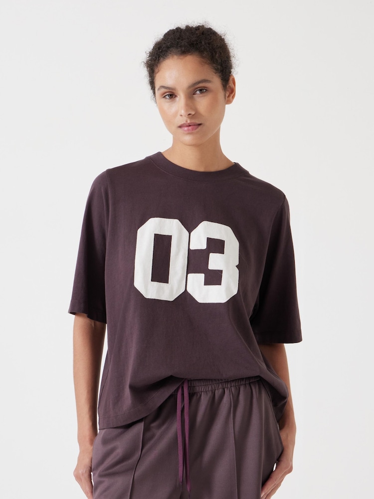 Hush Brown Collegiate Graphic Print T-Shirt - Image 1 of 4