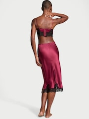 Victoria's Secret Campari Red Satin Lace Trim Bralette and Skirt Set - Image 2 of 4