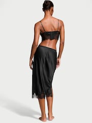 Victoria's Secret Black Satin Lace Trim Bralette and Skirt Set - Image 2 of 3