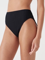 Hush Black Harper High Waisted Crinkle Bikini Bottoms - Image 1 of 4