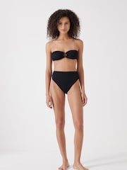 Hush Black Harper High Waisted Crinkle Bikini Bottoms - Image 3 of 4