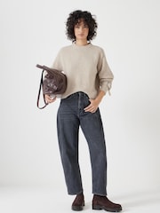 Hush Natural Tie and Buckle Detail Textured Knitted Jumper - Image 2 of 4