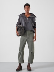 Hush Grey Fleece and Knit Sweatshirt - Image 2 of 5