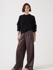 Hush Black Tie and Buckle Detail Textured Knitted Jumper - Image 2 of 4