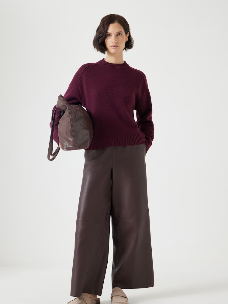 Hush Red Nina Merino Wool Crew Jumper - Image 2 of 5 Hush Red Nina Merino Wool Crew Jumper - Image 2 of 5