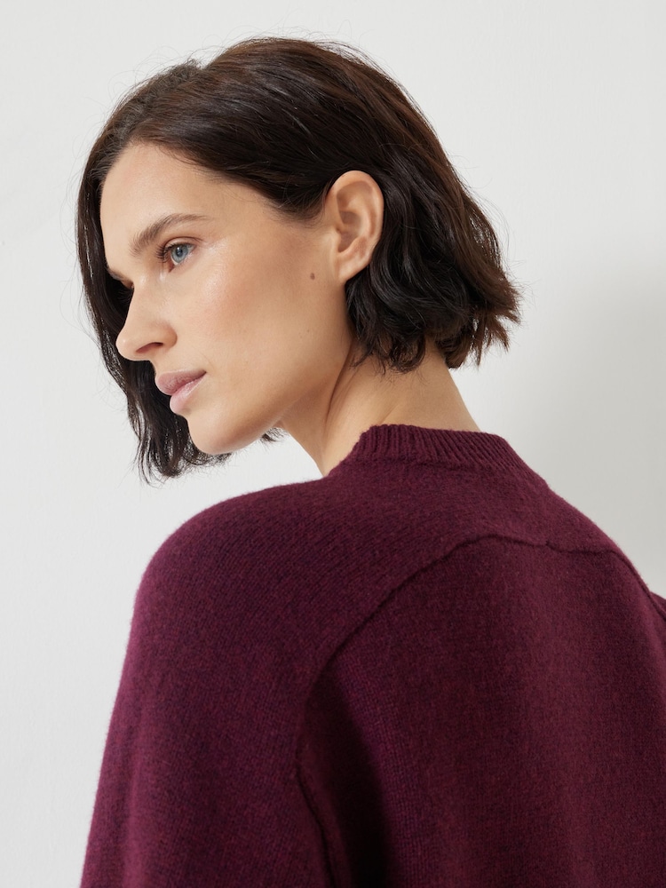 Hush Red Nina Merino Wool Crew Jumper - Image 4 of 5