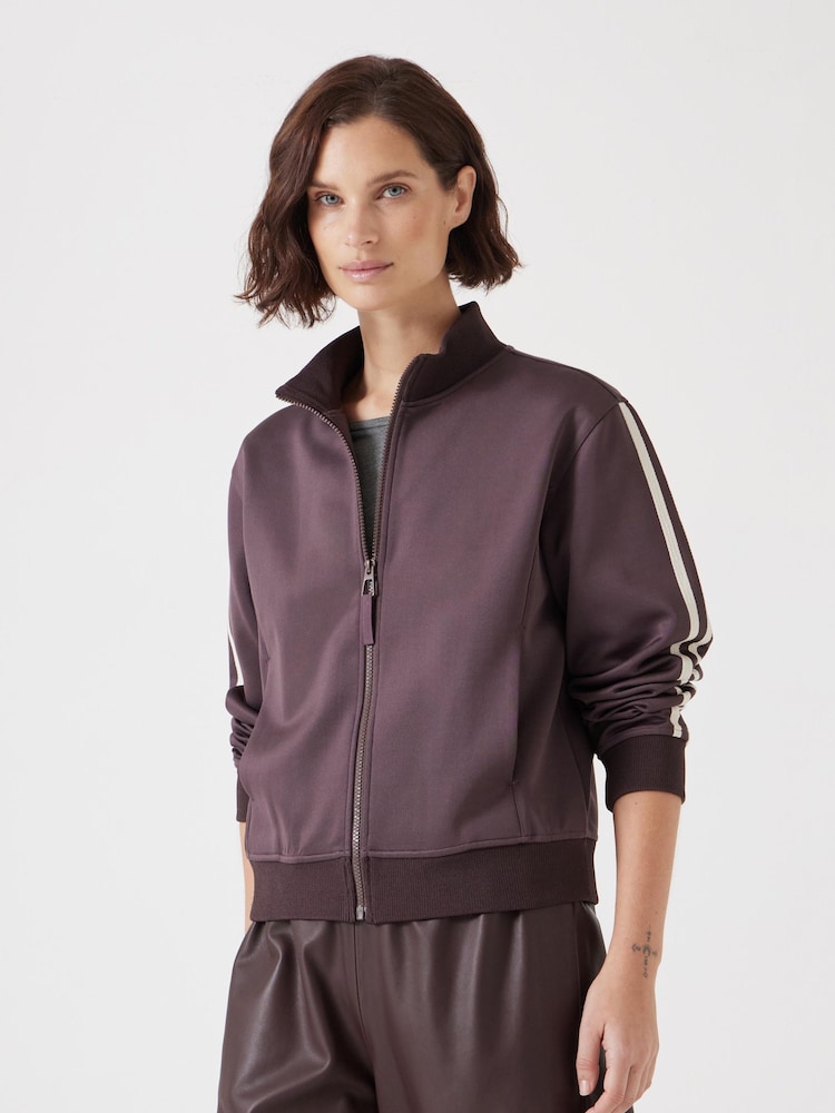 Hush Brown Blue Zanna Zip Up Sweatshirt - Image 1 of 4