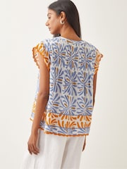 Monsoon Blue Cece Woodblock Print Top - Image 2 of 5