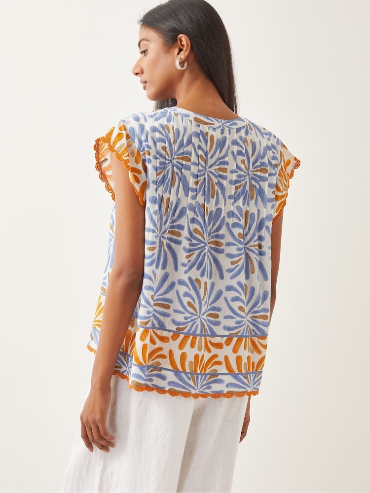 Monsoon Blue Cece Woodblock Print Top - Image 2 of 5