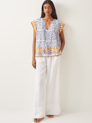 Monsoon Blue Cece Woodblock Print Top - Image 3 of 5