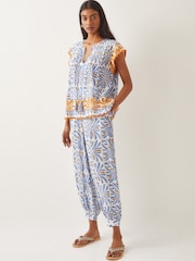 Monsoon Blue Cece Woodblock Print Top - Image 4 of 5