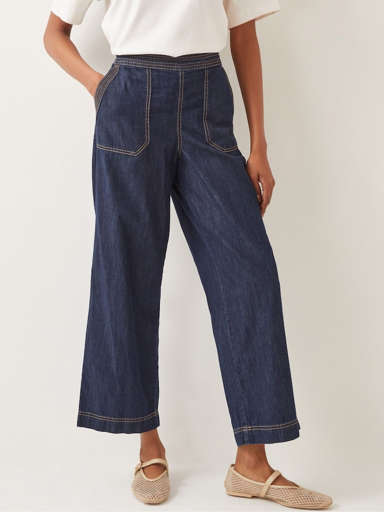 Monsoon Blue Harper Regular Wide Leg Jeans - Image 2 of 5