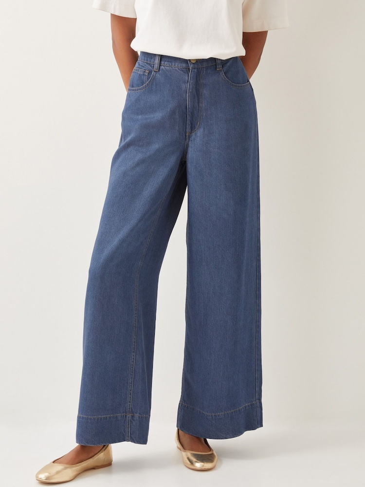 Monsoon Blue Heidi Slouchy Wide Leg Jeans - Image 2 of 5