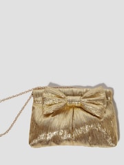 Dorado - Bolso con lazo con diseño plisado de efecto metálico Mila de Monsoon - Imagen 1 de 4