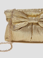 Dorado - Bolso con lazo con diseño plisado de efecto metálico Mila de Monsoon - Imagen 4 de 4