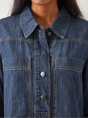 Monsoon Blue Nara Denim Tunic Shirt 100% Cotton Dress - Image 2 of 5
