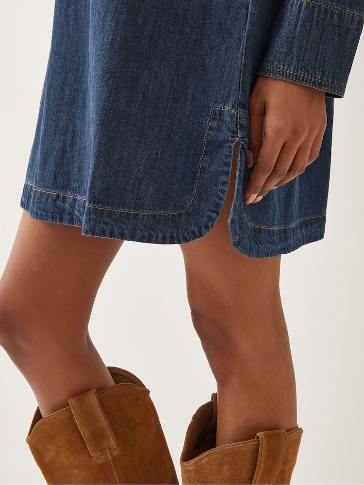 Monsoon Blue Nara Denim Tunic Shirt 100% Cotton Dress - Image 4 of 5