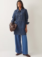 Monsoon Blue Nara Denim Tunic Shirt 100% Cotton Dress - Image 5 of 5