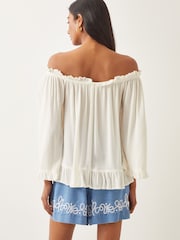 Monsoon White Bryony Off-The-Shoulder Frill Top - Image 2 of 4