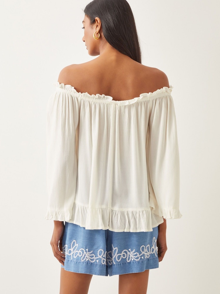 Monsoon White Bryony Off-The-Shoulder Frill Top - Image 2 of 4