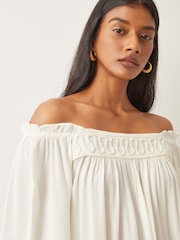 Monsoon White Bryony Off-The-Shoulder Frill Top - Image 4 of 4