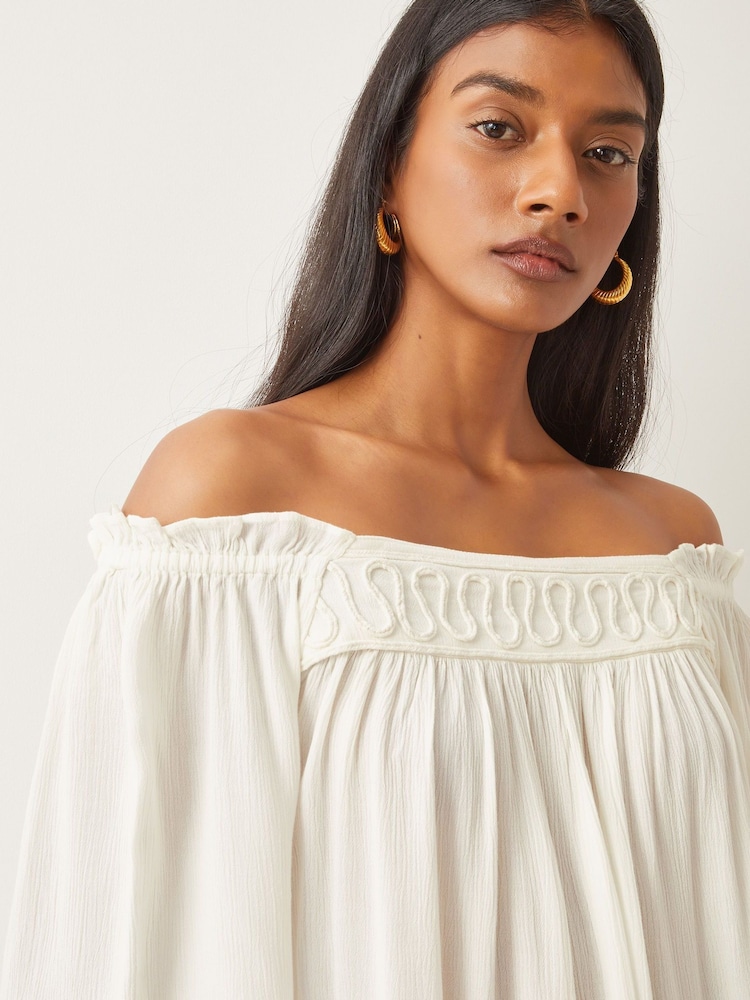 Monsoon White Bryony Off-The-Shoulder Frill Top - Image 4 of 4