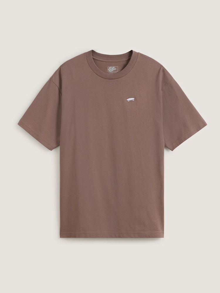 Vans Mens Salton Loose Fit Short Sleeve Brown T-Shirt - Image 1 of 2 Vans Mens Salton Loose Fit Short Sleeve Brown T-Shirt - Image 1 of 2