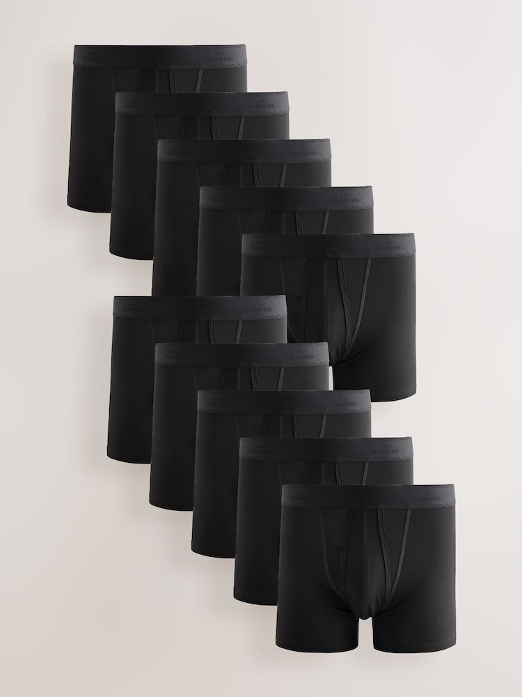 Modal negro - Pack de 10 - Bóxers con abertura en el frente Signature - Imagen 1 de 4 Modal negro - Pack de 10 - Bóxers con abertura en el frente Signature - Imagen 1 de 4