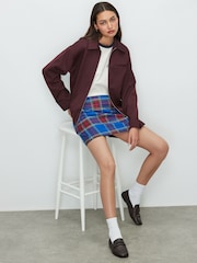 Blue/Red Check Mini Skirt With Wool - Image 2 of 5